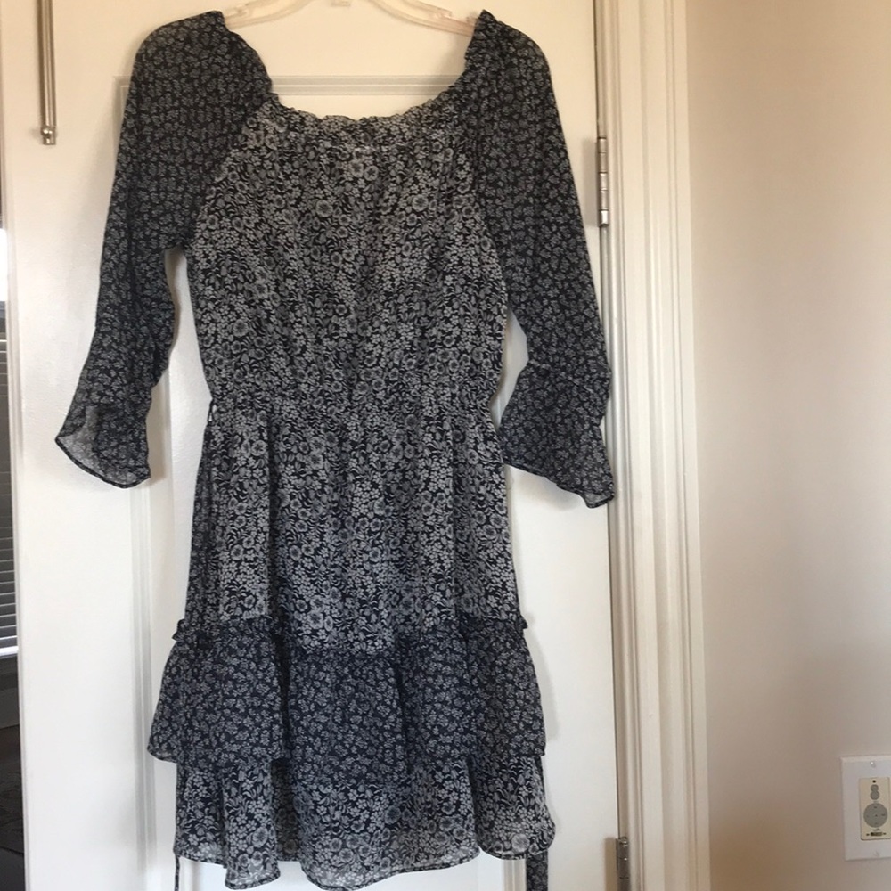 Loft ruffle off the shoulder floral dress